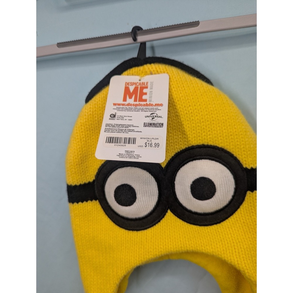 Despicable Me Minion Winter Snow Hat Yellow Laplander Kid's Boys & Girls  Fun... - Picture 3 of 5